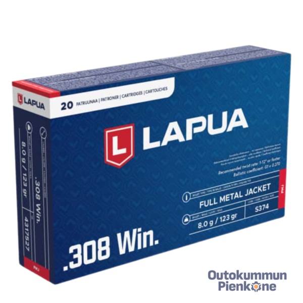 Lapua .308Win patruuna FMJ 8.0g / 123gr