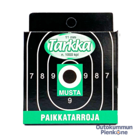 Paikkatarra 11 mm musta, rasiassa