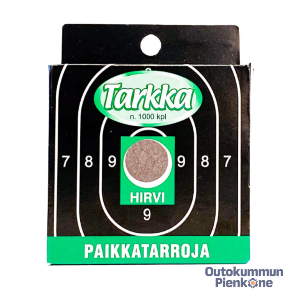Paikkatarra 16 mm ruskea uusi, hirvitaulu