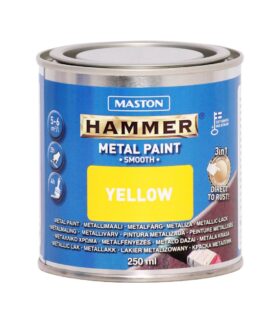 Maston Hammer Metal Paint Smooth, Yellow, 250 ml